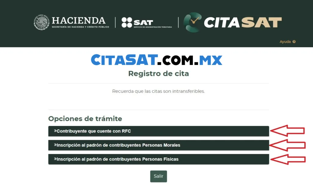 cita en el sat paso a paso